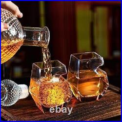 FURSARCAR Decanter and 2 Old Fashioned Whisky Glasses Gift Set Glassware