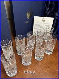 Faberge Atelier Crystal Collection Set Of 12 Shot/Whiskey Glasses 3 3/4H x 2W