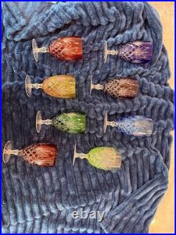 Faberge Odessa Crystal Colored tea Glasses Set of 8