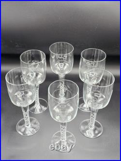 Fine Crystal Air Twist Wine Glasses Set of Six