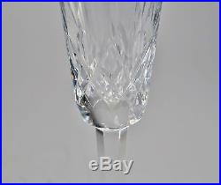 Five Piece Set of Lismore Pattern Waterford Crystal Champagne Flutes Glasses