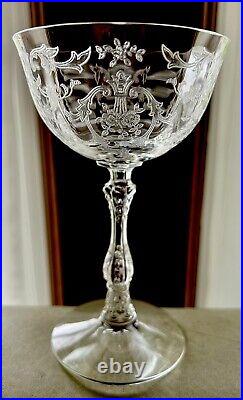 Fostoria Elegant Etched Crystal NAVARRE Champagne Glasses Set of Six (6)