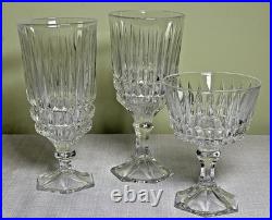Fostoria Heritage Clear 2887 Crystal Goblets-24-Pc Estate Set-Pristine Condition