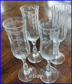 Fostoria Navarre Clear Crystal Fluted Champagne. Perfect. Sold As Set Of 4