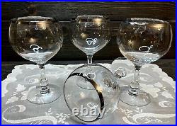 Fostoria Sheffield Magnum Wine Platinum Rim Balloon Shape 6 7/8 Set Of 4