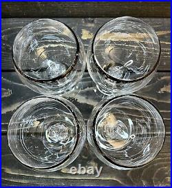 Fostoria Sheffield Magnum Wine Platinum Rim Balloon Shape 6 7/8 Set Of 4