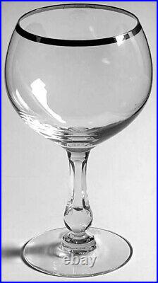 Fostoria Sheffield Magnum Wine Platinum Rim Balloon Shape 6 7/8 Set Of 4