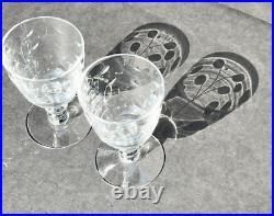 Fostoria Suffolk Crystal Etched Set of 12 Incl Cordial, Champagne, Wine, & Water