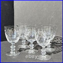 Fostoria Suffolk Crystal Etched Set of 12 Incl Cordial, Champagne, Wine, & Water