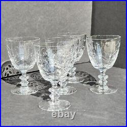 Fostoria Suffolk Crystal Etched Set of 12 Incl Cordial, Champagne, Wine, & Water