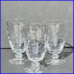 Fostoria Suffolk Crystal Etched Set of 12 Incl Cordial, Champagne, Wine, & Water