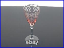 Fostoria Versailles Pink Crystal Stemware Water Goblets Glasses Set Of 3