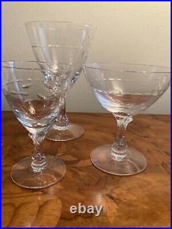 Fostoria etched glassware Nosegay pattern crystal set