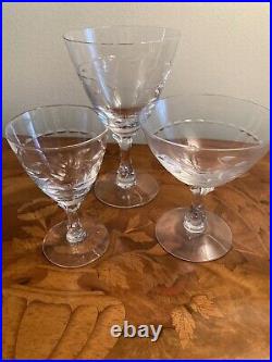 Fostoria etched glassware Nosegay pattern crystal set