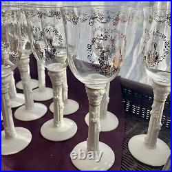 Franklin Mint Romeo & Juliet Goblets Fine Porcelain/Lead Crystal Set Of 12
