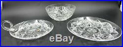 French Baccarat LAGNY Deep Cut Crystal Stemware Glassware FOR 12 Set 118 Pieces