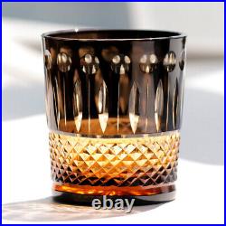 French Saint Louis Crystal Style-Set 4 Glasses Colored Whiskey Tumbler Gift Pack