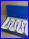G A CRYSTAL ITALIAN WINE GOBLETS Small Glasses Blue and Clear set in box