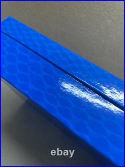 G A CRYSTAL ITALIAN WINE GOBLETS Small Glasses Blue and Clear set in box