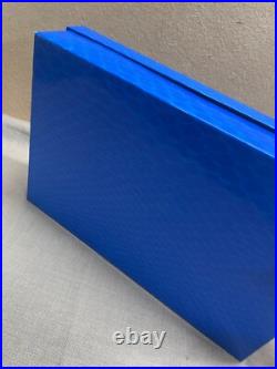 G A CRYSTAL ITALIAN WINE GOBLETS Small Glasses Blue and Clear set in box