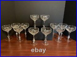 GORHAM Crystal Chapelle Pattern Champagne Sherbet Glass 6 1/4 Set of 12
