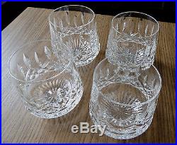 GREAT SET of 4 WATERFORD CRYSTAL LISMORE ROLY POLY OLD FASHIONED GLASSES