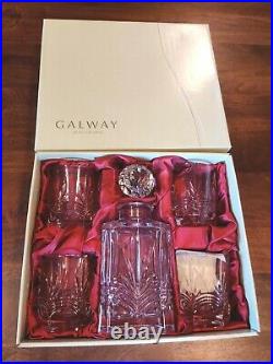 Galway Irish Crystal Kells Decanter Set (New in Box)