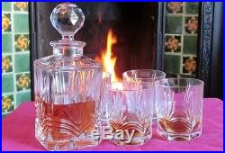Galway Irish Crystal Kells Decanter Set with 4 DOF Whiskey Glasses/Tumblers NEW