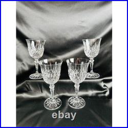 Galway Irish Crystal Longford Red Wine Stems Set of 4 Cut Glass 7 inch Ireland