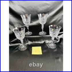 Galway Irish Crystal Longford Red Wine Stems Set of 4 Cut Glass 7 inch Ireland