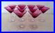 Garda Rose style Cranberry Optic Swirl Martini / Champagne Glasses, set of 10