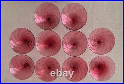 Garda Rose style Cranberry Optic Swirl Martini / Champagne Glasses, set of 10 Garda Rose style Cranberry Optic Swirl Martini / Champagne Glasses, set of 10