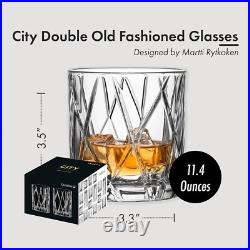 German Crystal Glassware Set for Whiskey & Cocktails 11 Oz, Dishwasher Safe