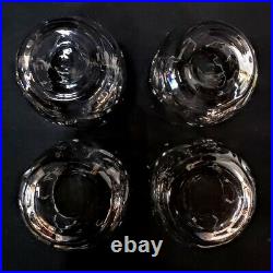 Glasses 4 Crystal Clear Cut Glass Accent Tumbler Cup Stemless Drinkware Set Old