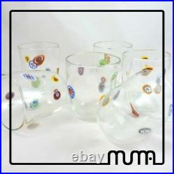 Glasses Murano set murrina millefiori pure crystal transparent daily use