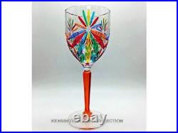 Glassware Sorrento Wine Glasses Set/6 Hand Painted Venetian Glassware