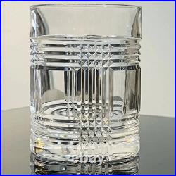 Glen Plaid Crystal Double Old Fashioned Glasses Ralph Lauren Collection Set of 3