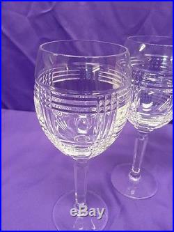 Glen Plaid Ralph Lauren Lead Crystal Red Wine Globlet Glasses Set-4 EUC
