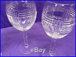 Glen Plaid Ralph Lauren Lead Crystal Red Wine Globlet Glasses Set-4 EUC