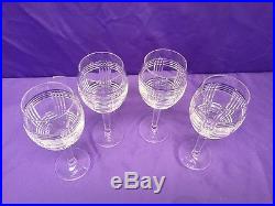 Glen Plaid Ralph Lauren Lead Crystal Red Wine Globlet Glasses Set-4 MINT