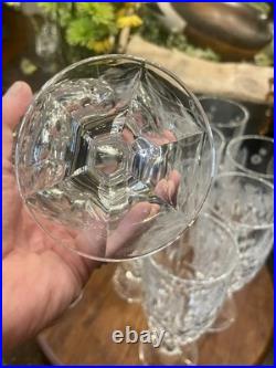 Godinger Shannon Crystal Wheat Goblets Set of 10 Etched Floral Cut Glass