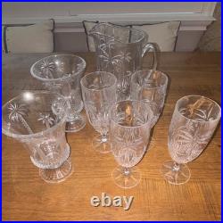 Godinger Shannon South Beach Crystal Pitcher, Crystal Hurricane & 4 Glasses Set