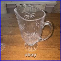 Godinger Shannon South Beach Crystal Pitcher, Crystal Hurricane & 4 Glasses Set