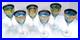 Gold Gilded Venetian Crystal Wine Glasses Blue Green Hand Blown ITALY Set of 6
