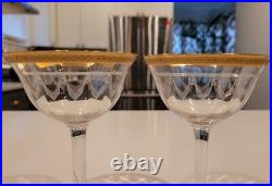 Gold Gilt Encrusted Clear Crystal Champagne Martini Coupe Set of 2