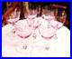 Gorgeous Set Of 8 Pale Pink Crystal Wine Glasses, Nwot, 5.5”h