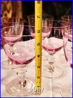 Gorgeous Set Of 8 Pale Pink Crystal Wine Glasses, Nwot, 5.5''h