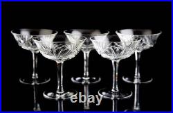 Gorham Cherrywood Champagne Sherbet Coupe Glasses Set of 5 Vintage Crystal
