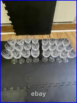 Gorham Crystal Lady Anne Complete 24pc Set 12 Water 12 Wine Goblets Glasses