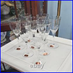 Gorham Crystal Laurin Gold Paneled Wine Glass Set Of 8